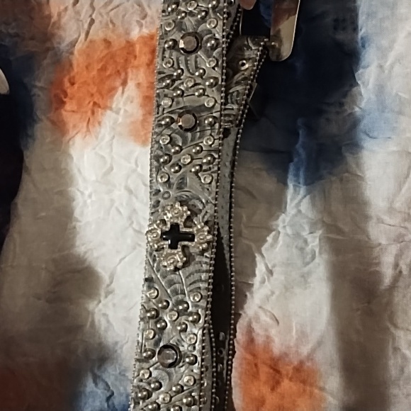 Studded Black Leather Belt - Picture 3 of 4